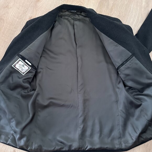 Unisex Wool Cashmere Blend Blazer Style Coat sz 40R - Marled Black - Picture 5 of 13